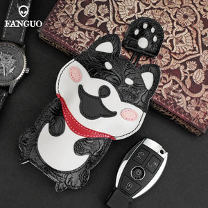 Leather Men's Key Pull-out Bag DIY Car Smart Key Holder