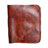 Men's Mini Wallet Short Ultra-thin Cowhide Leather Retro Ticket Holder