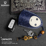 Leather Smart Key Bag Pull-type Key Pocket