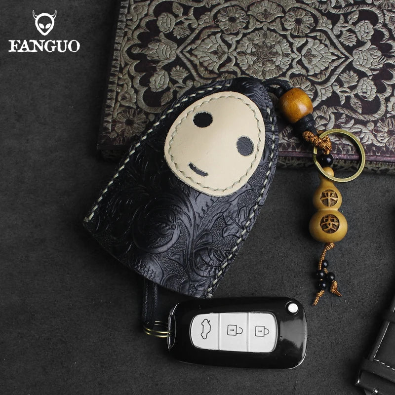 Leather Smart Key Bag Pull-type Key Pocket