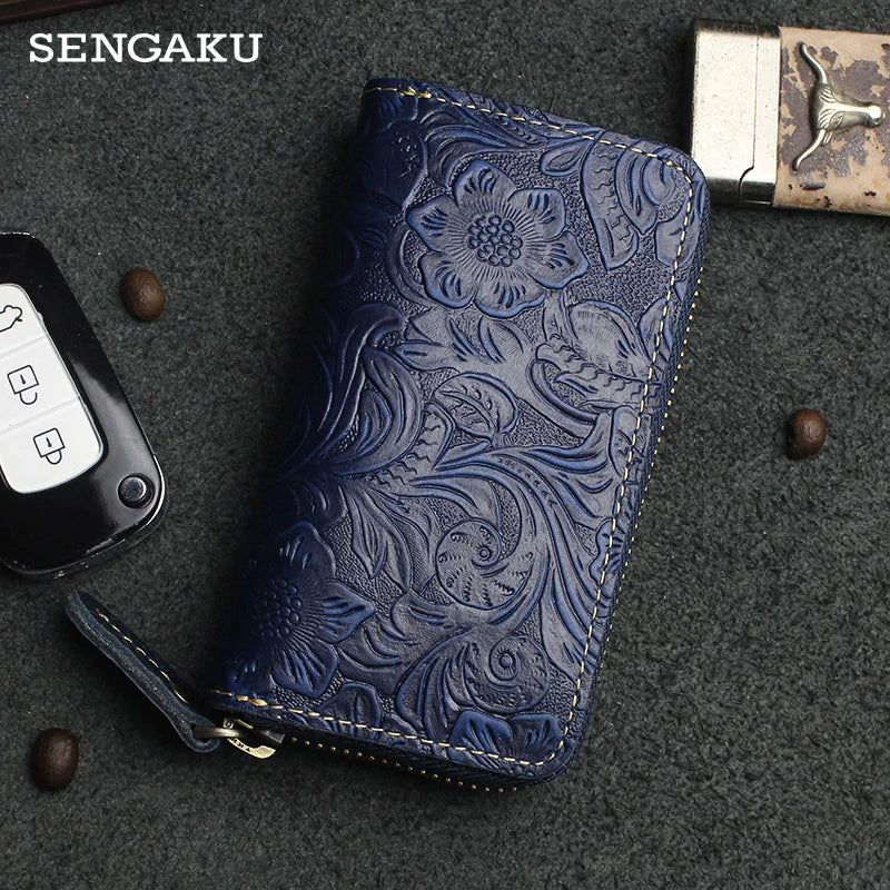 Leather Smart Key Wallet Cowhide Housekeeper Key Pocket