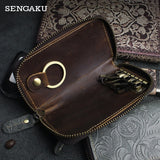 Leather Smart Key Wallet Cowhide Housekeeper Key Pocket