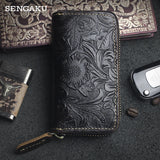 Leather Smart Key Wallet Cowhide Housekeeper Key Pocket