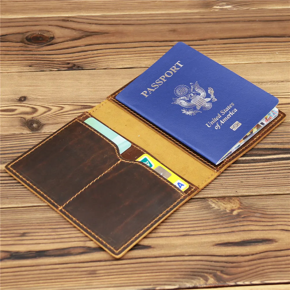 Men's Vintage Leather Passport Cover