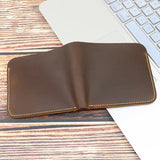 Men's Retro Leather Wallet Short Durable Real Leather Cartera Hombre