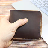 Men's Retro Leather Wallet Short Durable Real Leather Cartera Hombre