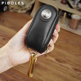Leather Smart Key Holder Bag with Zipper, Portable Key Wallet for Men and Women
