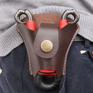 Leather 2 In 1 Slingshot Catapult Bag Pouch Case Holder Bel