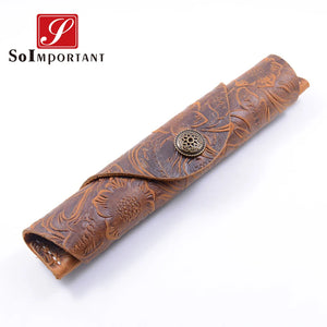 Leather Tool Bag DIY Circle Stationery Protecter Wallets