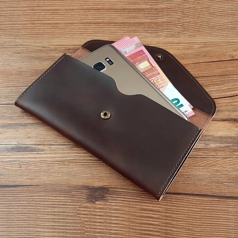 Smartphone Clutch Wallet Vintage Leather Women's Wallet