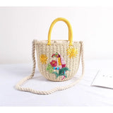 Straw Bag Women's Embroidery Woven Bag Large-capacity One-shoulder