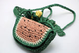 Girls Watermelon Shape Mini Straw Weaving Waist Belt Bag