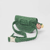 Girls Watermelon Shape Mini Straw Weaving Waist Belt Bag