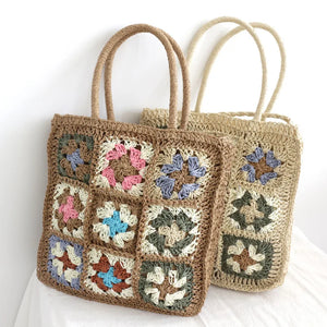 Straw Woven Shoulder Bag Summer Beach Handbag Messenger Ethnic Style