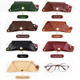 Leather Eyeglasses Soft Pouch with Lanyard