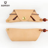 Leather Eyeglasses Soft Pouch with Lanyard