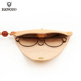 Leather Eyeglasses Soft Pouch with Lanyard