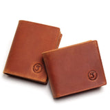 Vintage Crazy Horse Leather Wallet Men Purse Clutch Bag