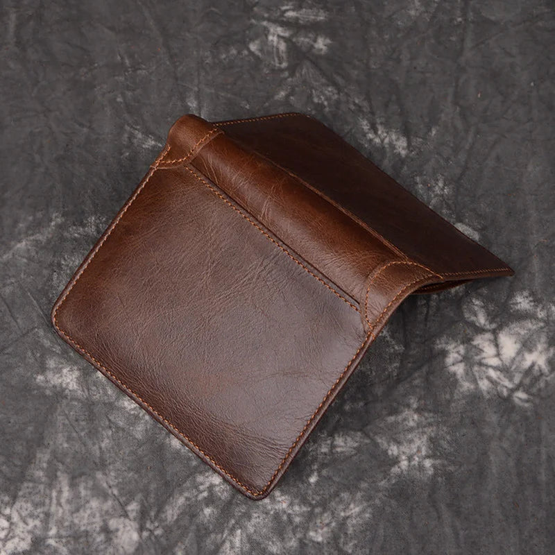 Vintage Leather Wallets Men Wallet Real Cow Leather Short Wallet Men Purse Male