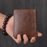 Vintage Leather Wallets Men Wallet Real Cow Leather Short Wallet Men Purse Male