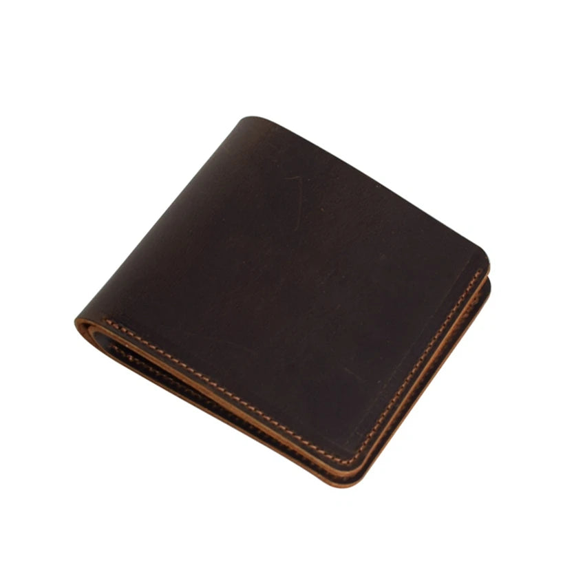 Vintage Leather Purse Engraved Short Wallet