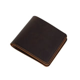 Vintage Leather Purse Engraved Short Wallet