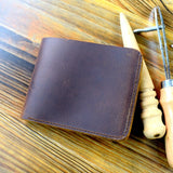 Vintage Leather Purse Engraved Short Wallet