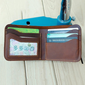 Retro Leather Wallet for Men Durable Portfel Male Cartera Hombre
