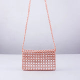 Acrylic Bead Mini Flap Phone Bag Multicolor Woven Beading Small Purse