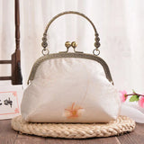 Vintage Floral Embroidery Clasp Handbag Chain Messenger Bag