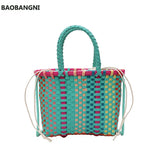 Woven Rattan Straw Beach Bag Women's Shoulder Bag
