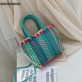Woven Rattan Straw Beach Bag Women's Shoulder Bag