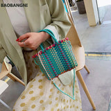 Woven Rattan Straw Beach Bag Women's Shoulder Bag