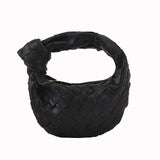 Woven Leather Printed Shoulder Bag Lady Crossbody Hobo Knotted Handle