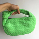 Woven Leather Printed Shoulder Bag Lady Crossbody Hobo Knotted Handle