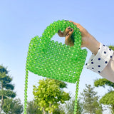 Multi-Color Beads Bag Women's Crystal Handbag