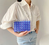 Multi-Color Beads Bag Transparent Crystal Ins Handbag