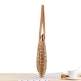 Summer Beach Round Straw Bags for Women Rattan Shoulder Handbag