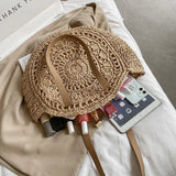 Summer Beach Round Straw Rattan Shoulder Handbag Totes Bags for Women