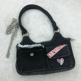 Y2K Hot Girls Denim Shoulder Bag Vintage Retro Crossbody Bag
