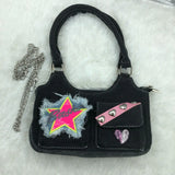 Y2K Hot Girls Denim Shoulder Bag Vintage Retro Crossbody Bag