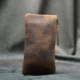 Men's Long Leather Wallet Large Capacity Retro Rugged Cowhide Bag