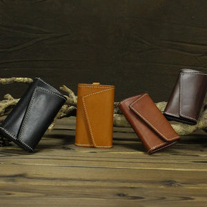 Leather Key Case Car Key Chain Holder