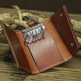 Leather Key Case Car Key Chain Holder