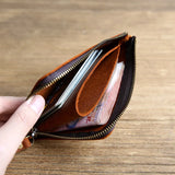 Retro Cowhide Short Wallet Crazy Horse Leather Money Clip Ultra-thin