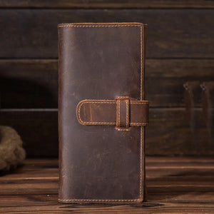 Retro Leather Wallet Crazy Horse Leather Long Men's Wallet