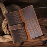 Retro Leather Wallet Crazy Horse Leather Long Men's Wallet
