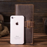 Retro Leather Wallet Crazy Horse Leather Long Men's Wallet