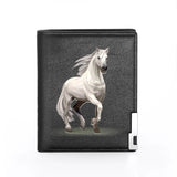 Horse Leather Wallet Billfold Slim Credit Card Holder