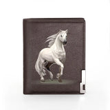 Horse Leather Wallet Billfold Slim Credit Card Holder
